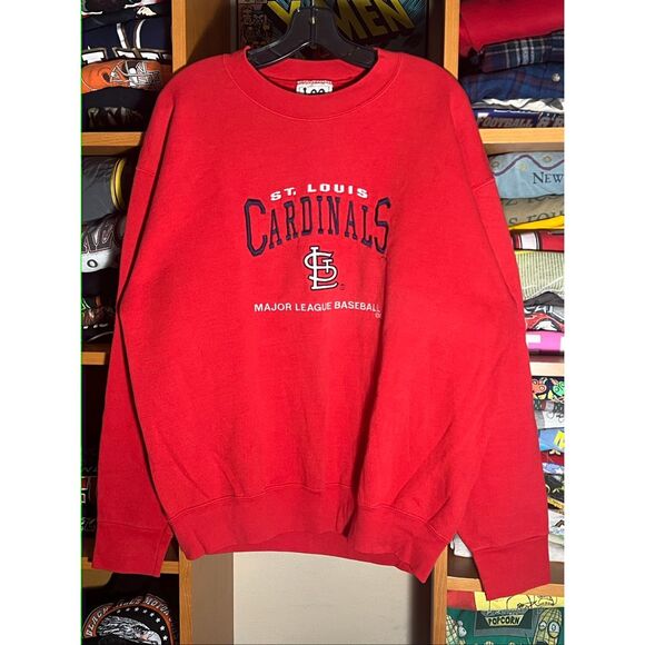 Vintage 90s Lee MLB St. Louis Cardinals Embroidered Sweater - Picture 1 of 5